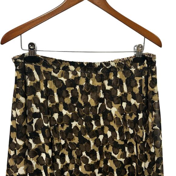 Coldwater Creek Women Maxi Skirt PL Brown Abstract Leopard Flowy Boho Whimsigoth - Picture 6 of 8